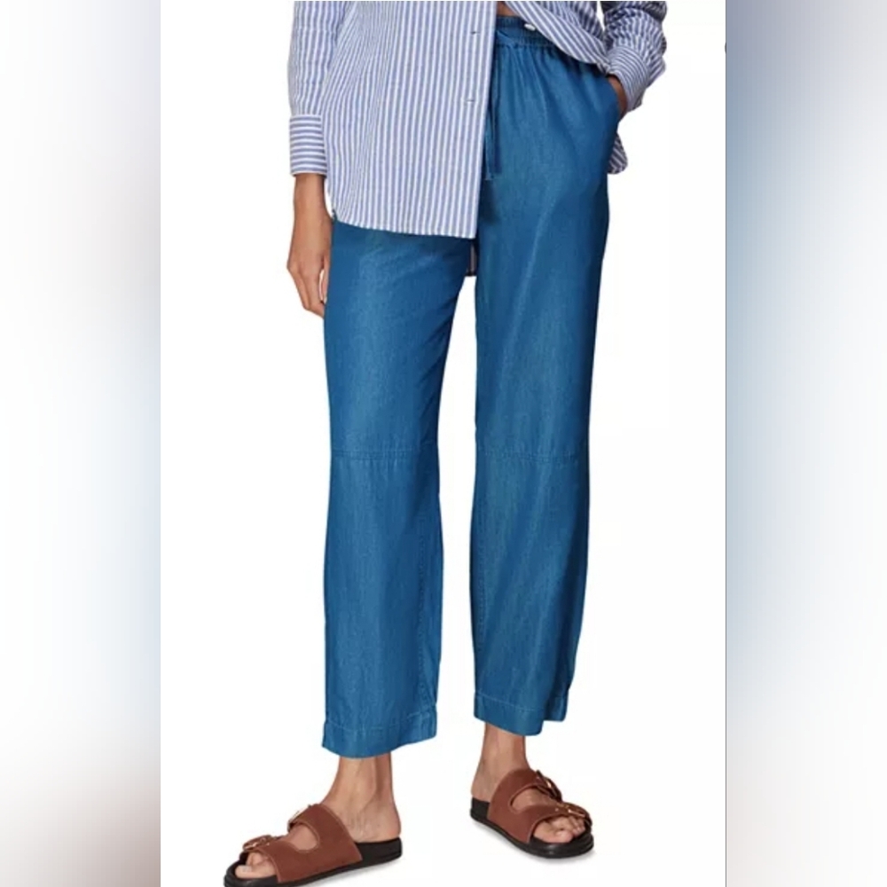 Whistles Lucy Chambray Barrel Leg Pants